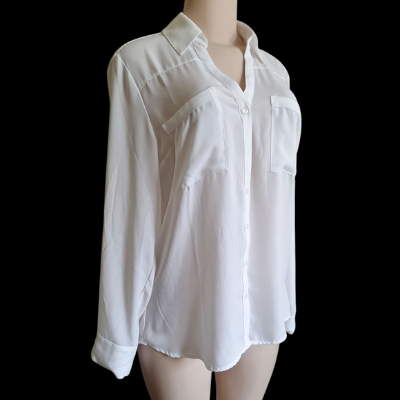 Express Tops - Express The Portofino Shirt White Size Large